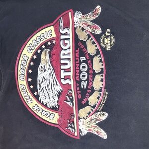 Vintage T-shirt Large Black Hills Motor Classic Rally Sturgis 2001 61st Annual